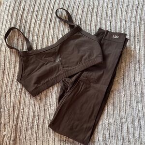 SET Active Chocolate Sports Bra and Leggings